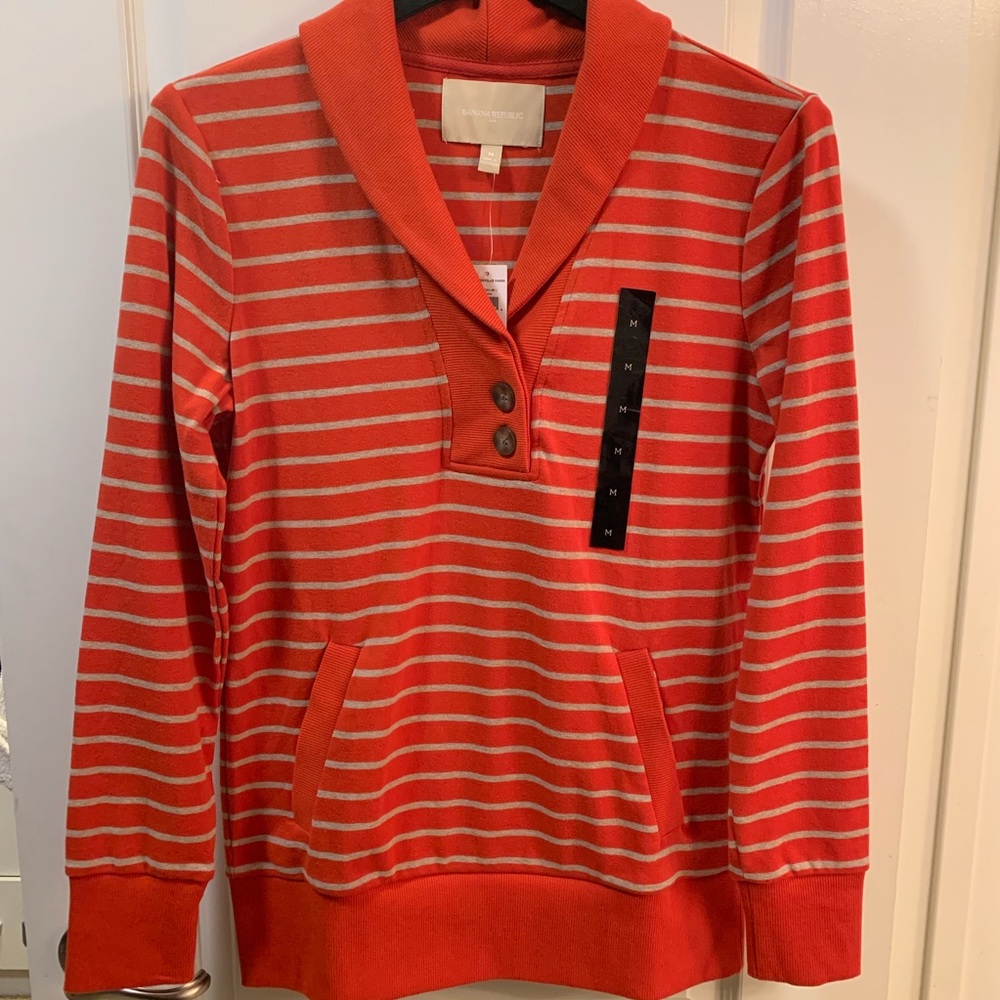 Banana Republic Shawl Neck Striped Sweater